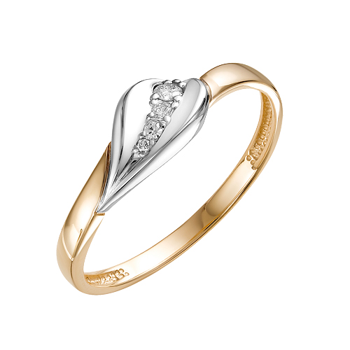 Кольцо, золото, фианит, К132-5891